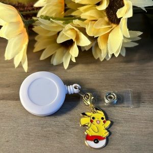 Pokemon Pikachu Badge Reel Charm